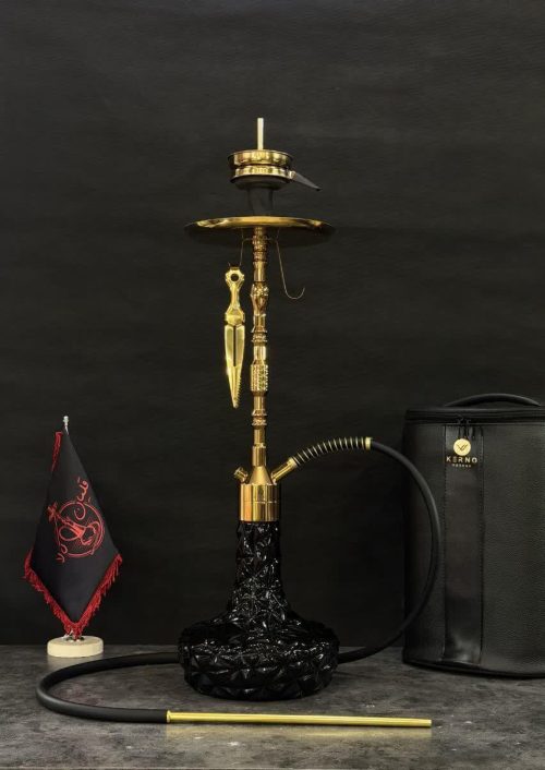 قلیان کرنو مونیخ طلایی با تنگ آیس مشکی
