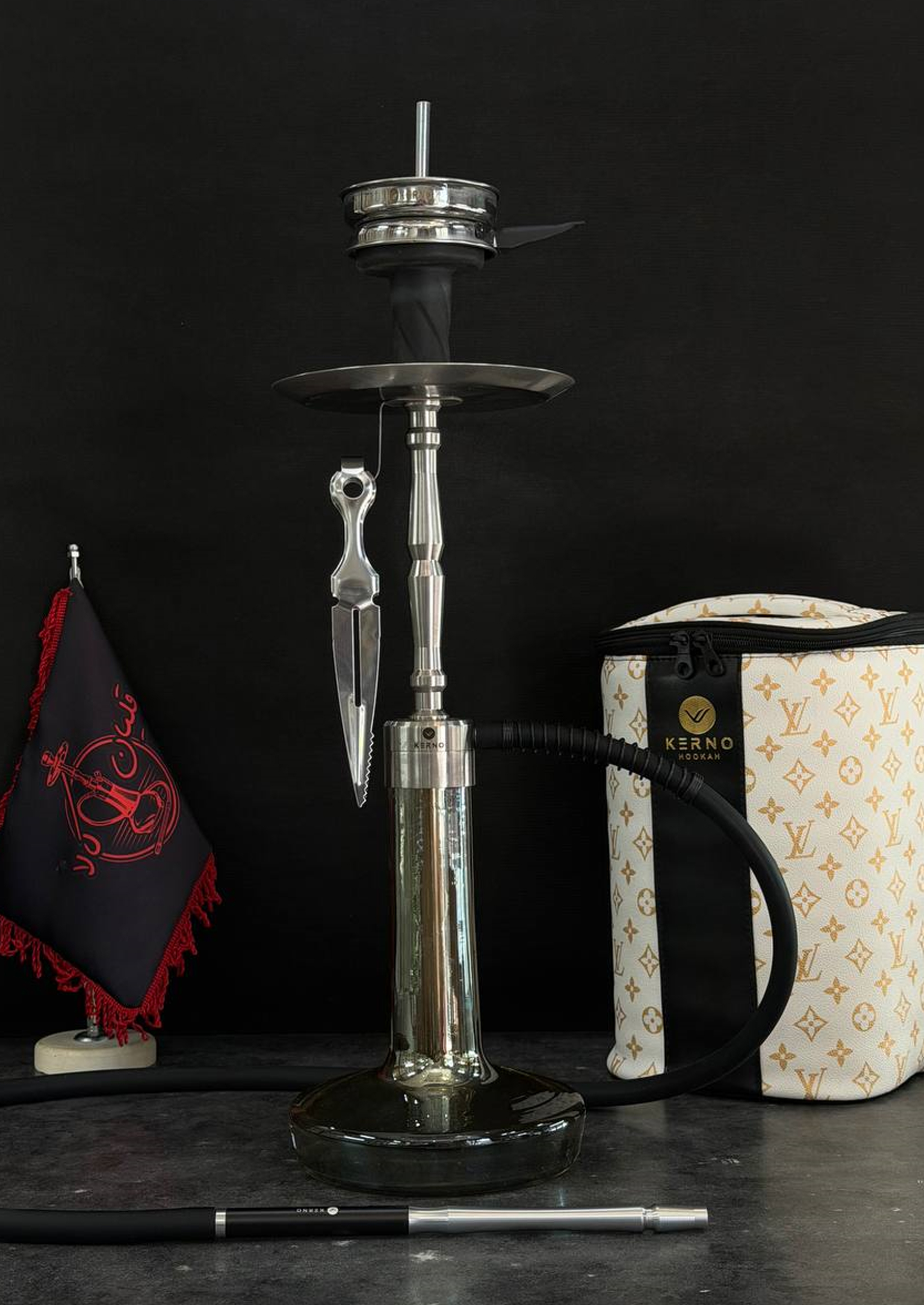 قلیان کرنو بوگاتی لارج تنه نقره ای تنگ دودی قلیان کرنو بوگاتی لارج تنه نقره ای تنگ دودی