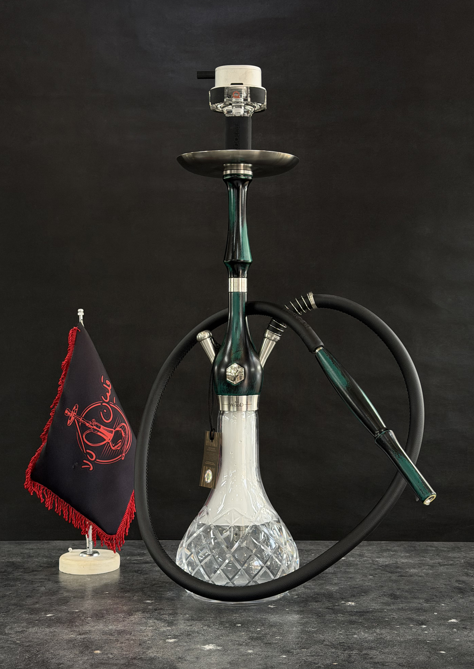 قلیان مستر وود مدل classic Elegant مشکی سبز قلیان مستر وود مدل classic Elegant مشکی سبز